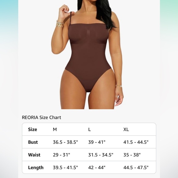 NW ReoRia Chocolate One-Piece Shapewear bodysuit XL - Picture 5 of 5